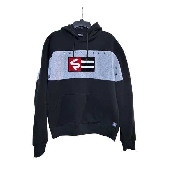 Y2K South Pole Logo Hoodie L Oversize Embroidered Terry Cloth Spellout Grunge